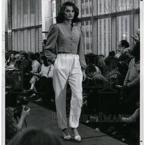 Vintage Sansappelle silk wide pants ivory 8 sz Invisible zipper USA Chicago